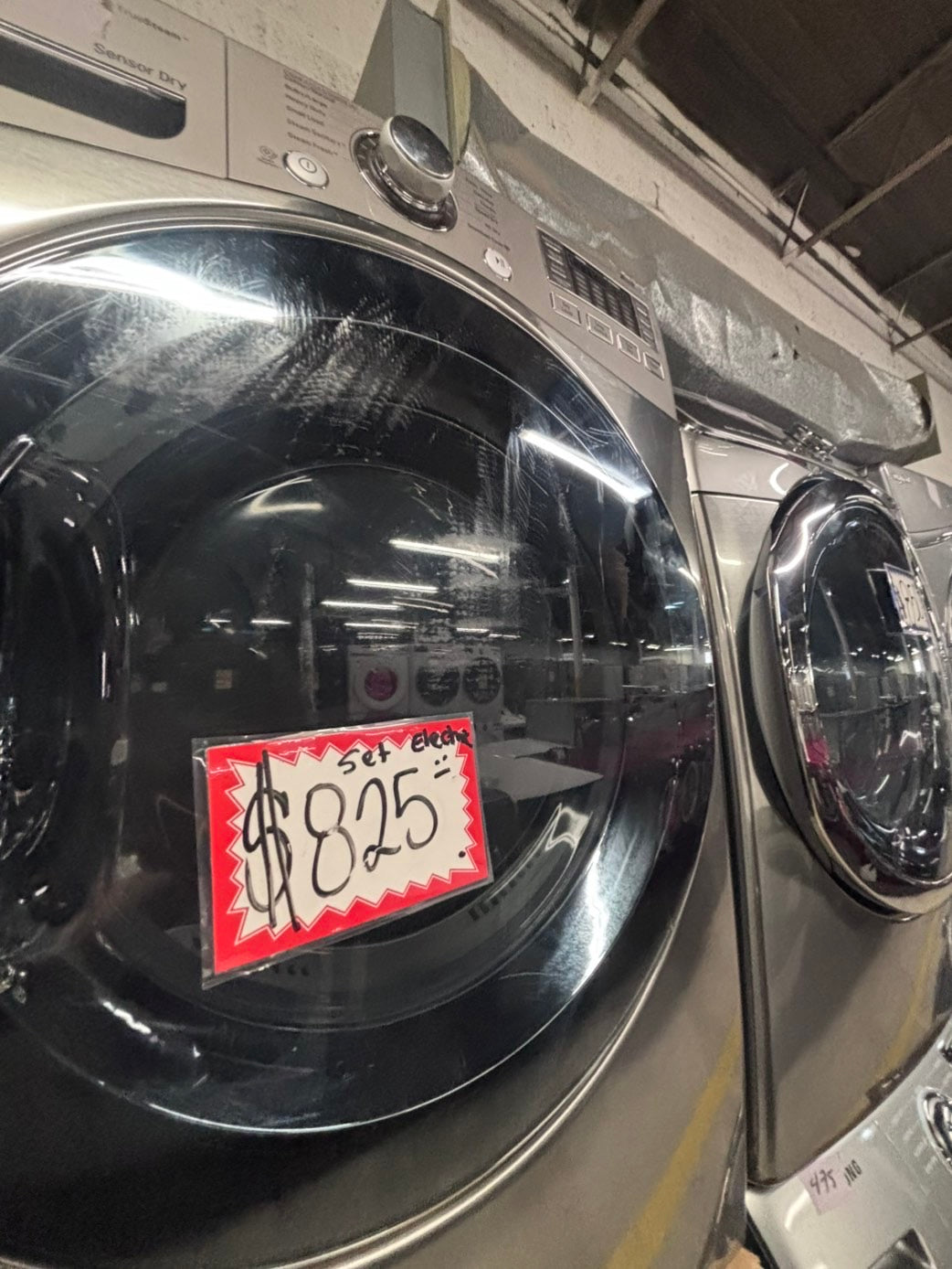 >*LG washer & dryer set electric 220v front load stackable or side by side - sensor dry in gray  #WGDS42BSET