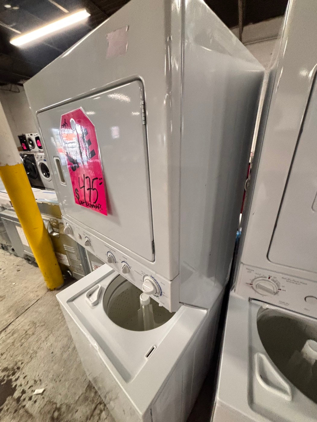 >special 🔥used-  refurbished Frigidaire stacked laundry center Electric 220v washer & dryer unit in white 27" #LW778B