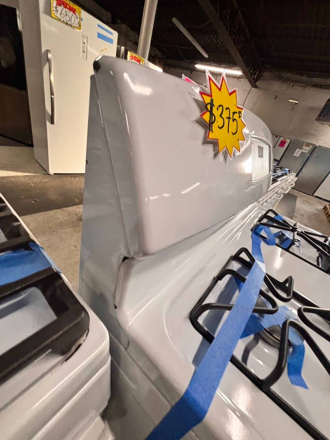 >GE Gas range 4 burner bake broil Hi/Lo self clean in white used-Refurbished 30” #GEA423B