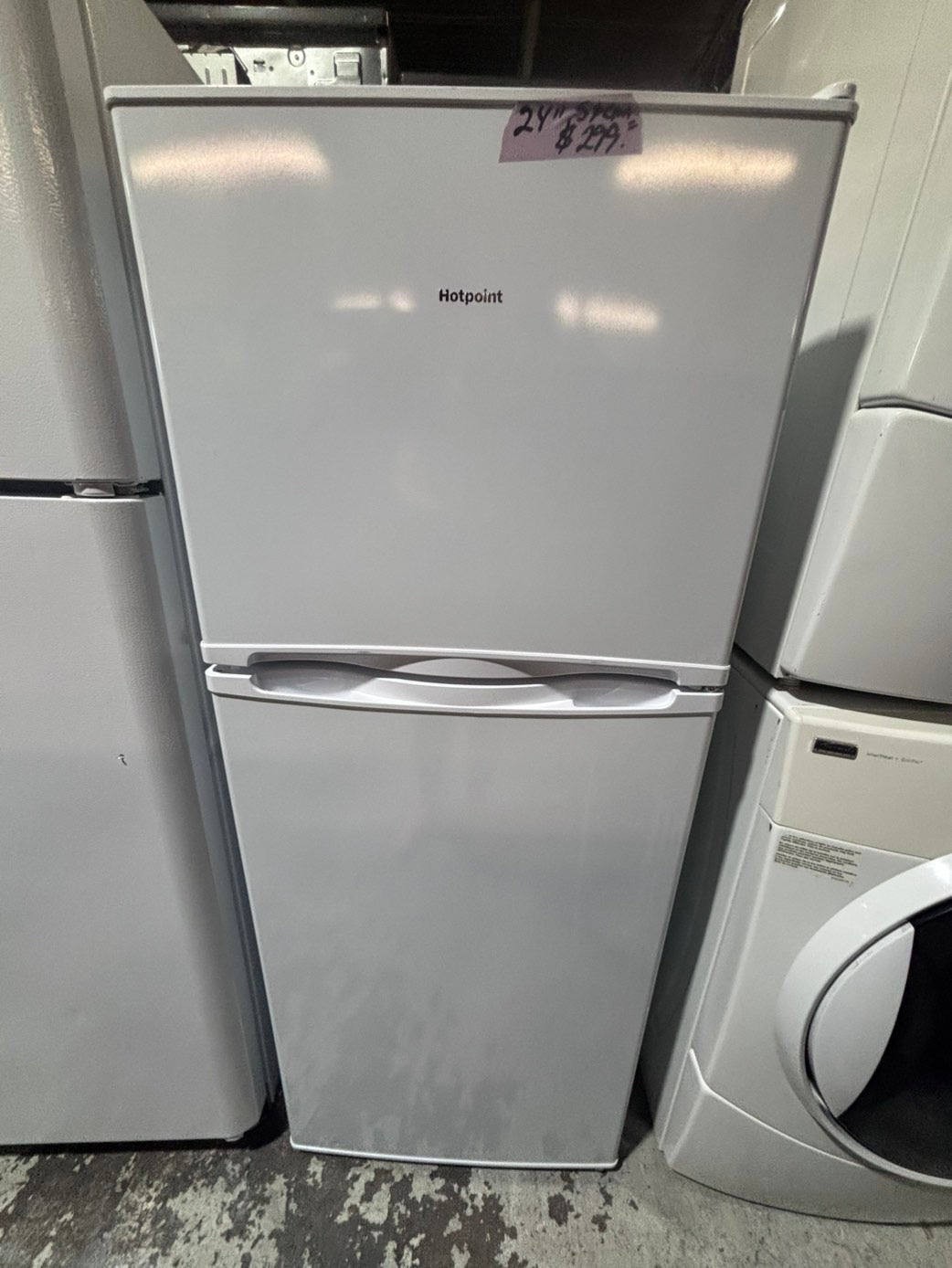 >*top freezer refrigerator stainless steel 24" refurbished #RSA1DB