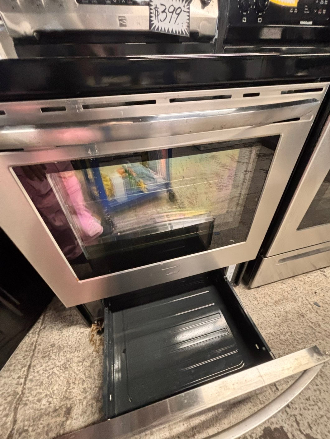 >kenmore glass top electric range 220v 5 burner convection oven quickly bake-warm zone bake broil self clean Refurbished fast boil 30" #ELRA44B