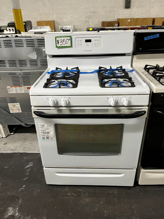 * Frigidaire gas range 4 burner bake broil in white 11 30" Refurbished #ER282KB
