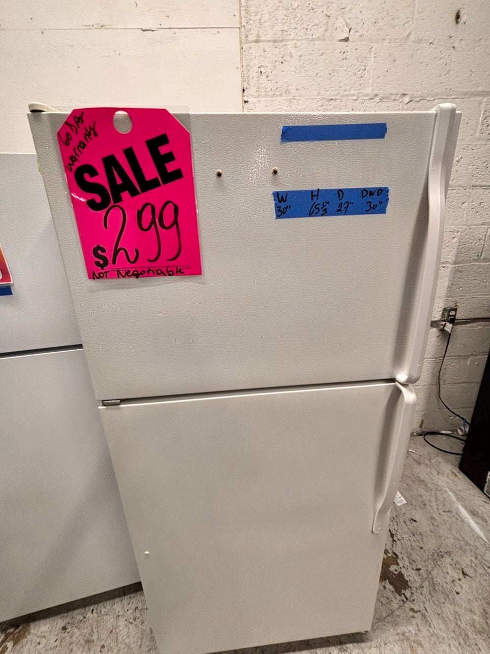 >sale🎈whirlpool  30”18cu.ft -top freezer refrigerator white color   -used refurbished 30” #TFP2RB