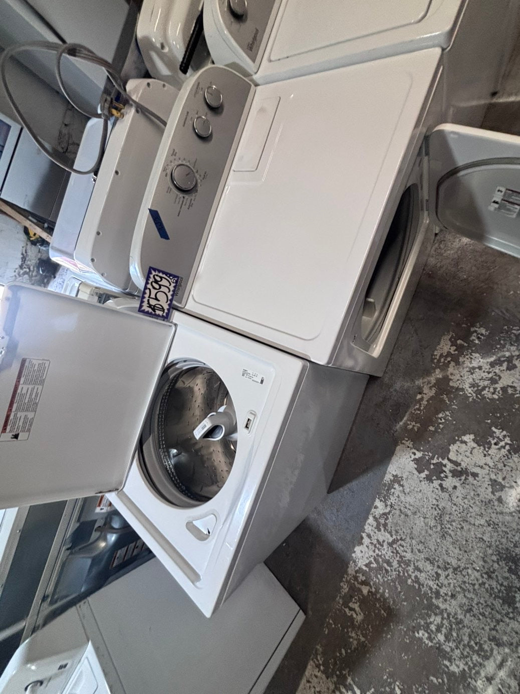 >>whirlpool top load washer large capacity with removable agitator  & electric dryer 220v  set top load side by side #MSR22YB