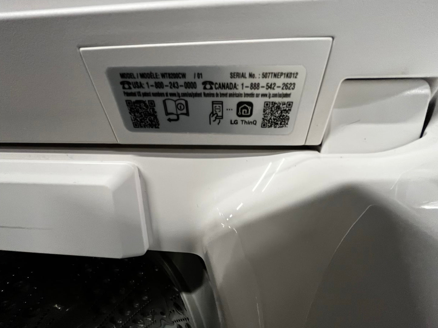 Open Box 📦 scratch & dent - LG High Efficiency 4.8 cu. ft. Mega Capacity Smart Top Load Washer with 4-Way® Agitator, EasyUnload™ & AI Sensing Stock number #WM339AB