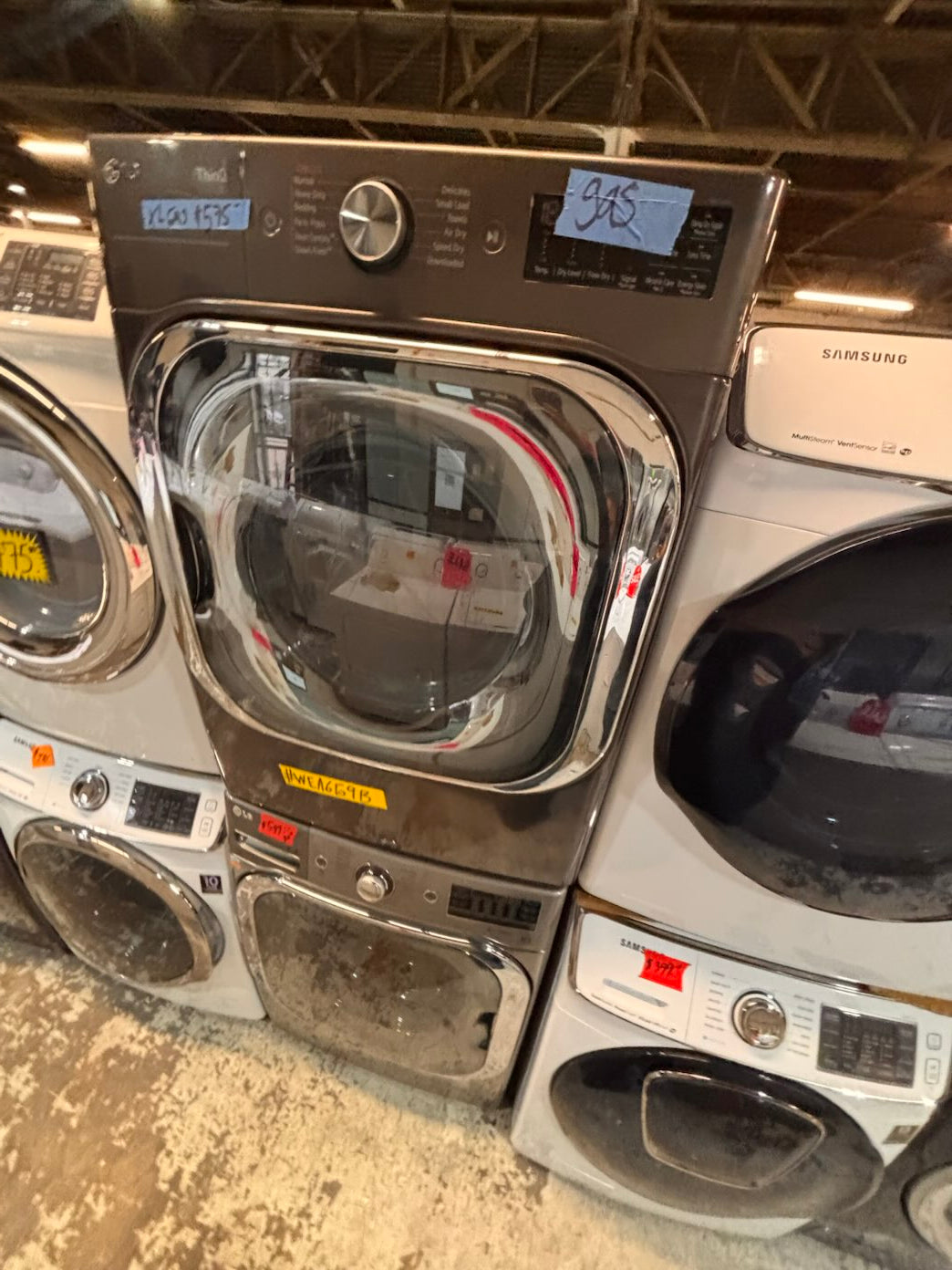 }}special 🔥Gas ,LG washer & dryer mix & match set GAS front load jumbo size stackable stainless steel drum 29" used,Refurbished working 💯 with warranty #WDG306RB