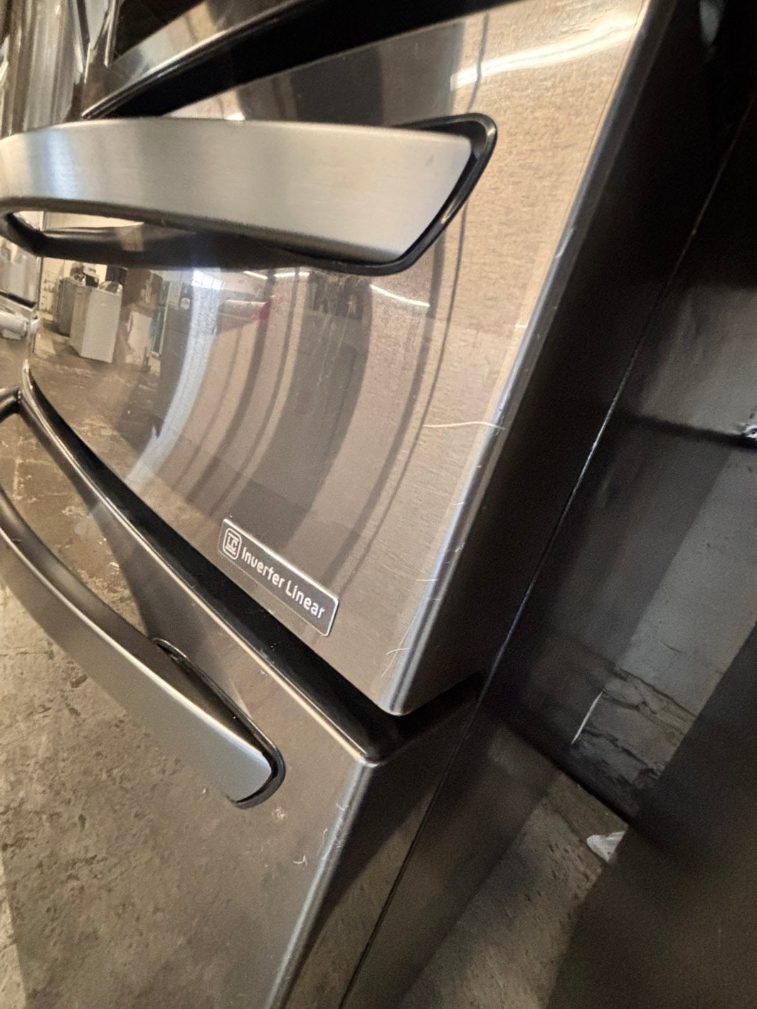 >🎈Used | Refurbished LG 36” French door refrigerator black stainless steel with ice maker & water dispenser —-stock number #RF297941B