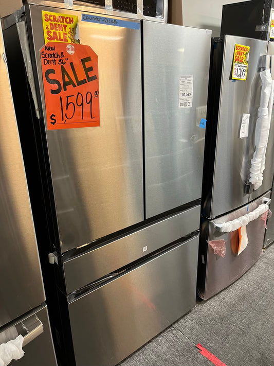 Open Box Samsung counter depth 5-door Refrigerator stainless steel w/ice maker & beverage center 36" #RF560WL