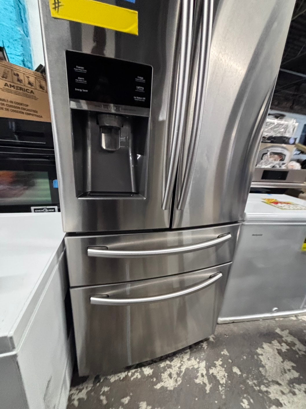 >*Samsung 4-doors French door Refrigerator 33w x 69h 30”1/2depth. /stainless steel w/ ice water dispenser 33" #RL7Q21QB