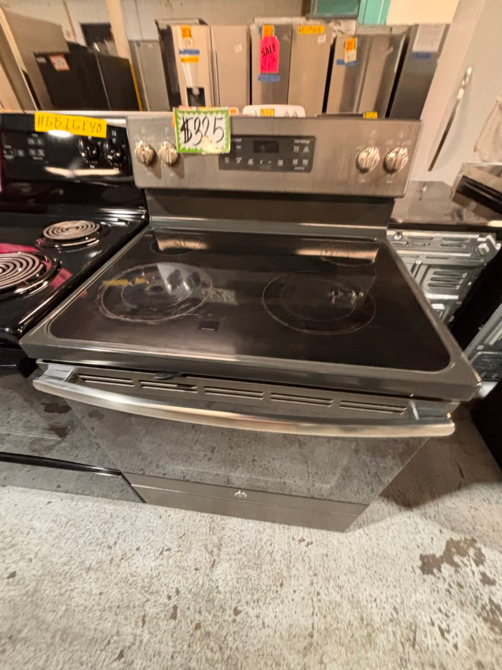 }} special🔥GE  electric 220v glass top range bake Broil roast self clean oven slate-color working 💯  with warranty ! 30" used-Refurbished #GTA1S1B