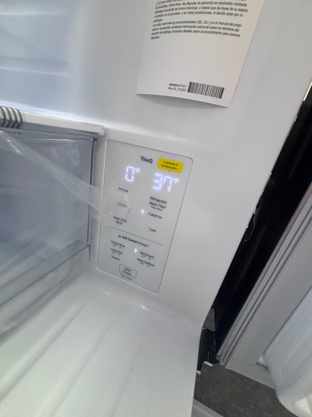 >new open box LG 30 Cu. Ft. Smart Standard-Depth MAX 4-Door French Door Refrigerator with Full-Convert Drawer
#RFLHZ4L  36” in