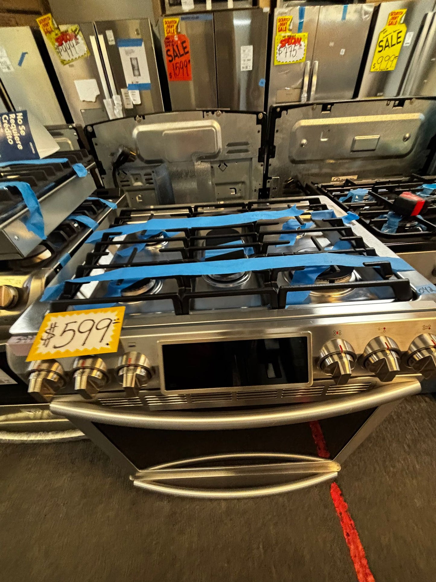 Samsung Gas range 5 burner slide in convection bake roast broil self clean Refurbished 30" item #GR263JL