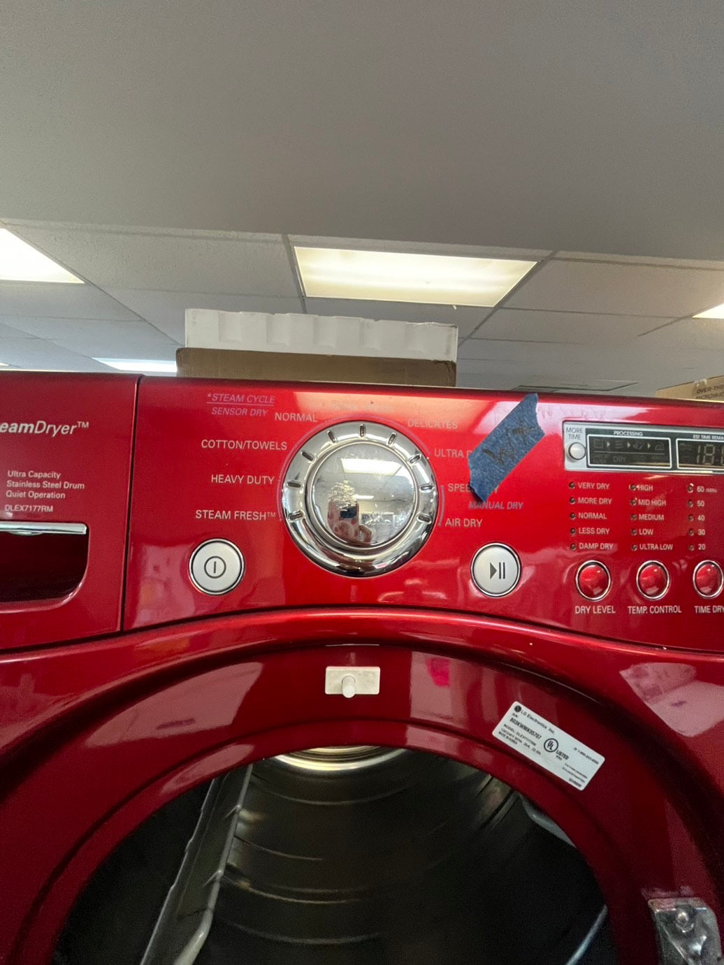 >LG washer 4.0cu ft & dryer 7.5 steam set electric 220v front load stackable or side by side - sensor dry in red  #FLWR23SETL