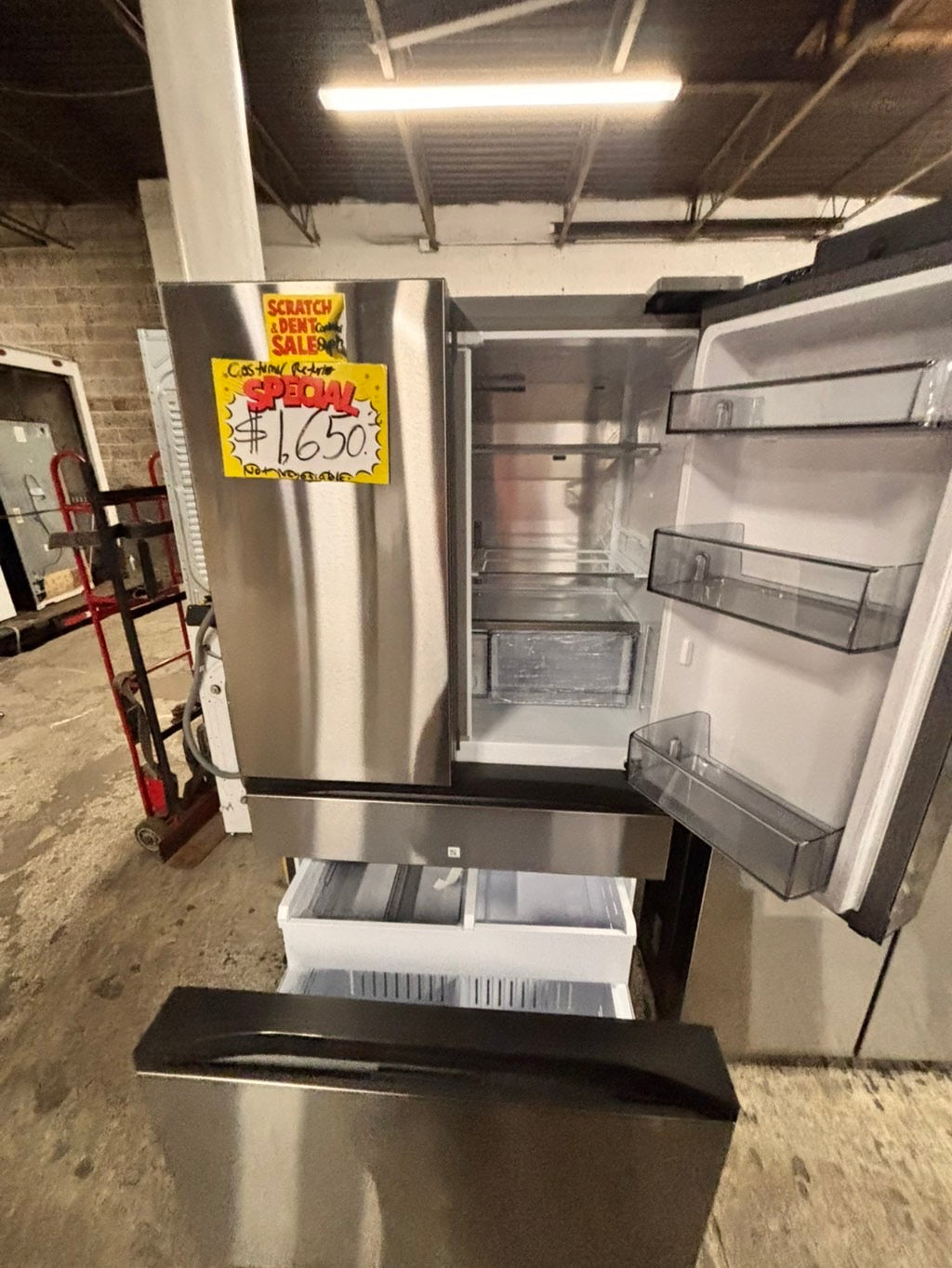 >special 🔥New open box (costumer return ) Counter Depth 4-Door French Door Refrigerator. A revolution in convenience and design, the concealed Beverage Center features both a water dispenser and ice maker 
#RFSZ51YB (Copy)