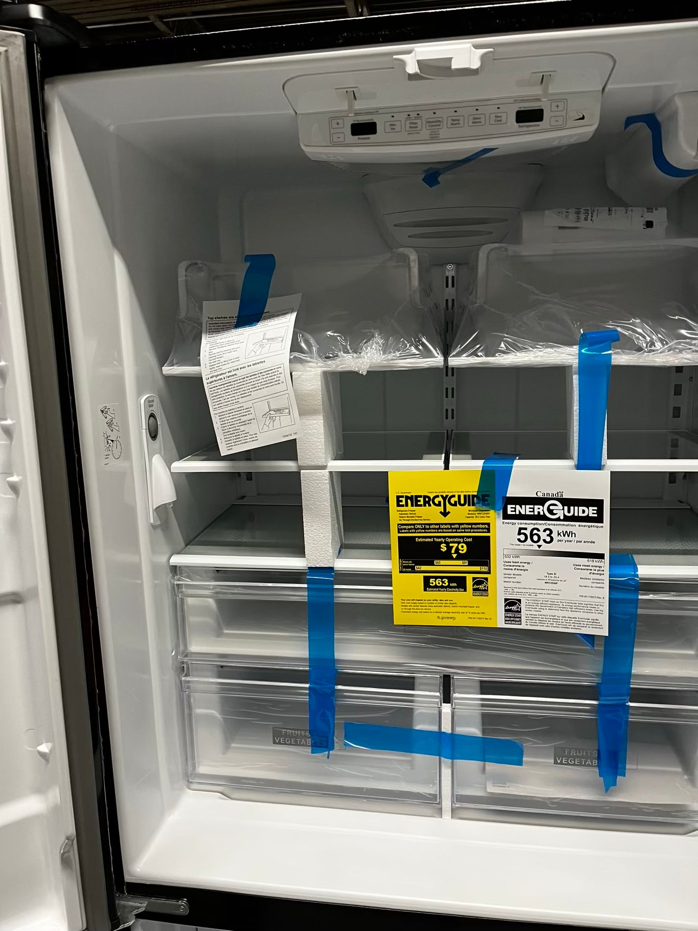 ~ ⚡️ Black Friday 🎉 Open Box 📦 scratch & Dent 36 in. 20 cu. ft. Counter Depth French Door Bottom Mount Refrigerator in Black with Elevated Deli Drawer Stock number #RF10934AB