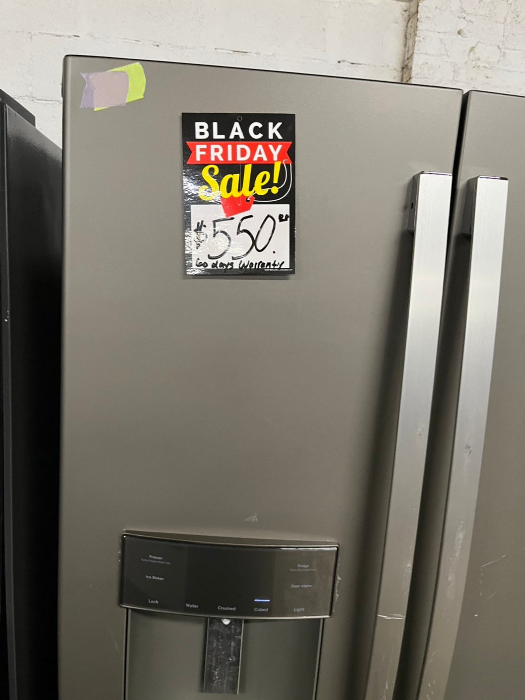 *🔥Black Friday Deal🔥Used | Refurbished GE 36” French door refrigerator slate color w/ice water dispenser 36" stock number #RFGP23PB