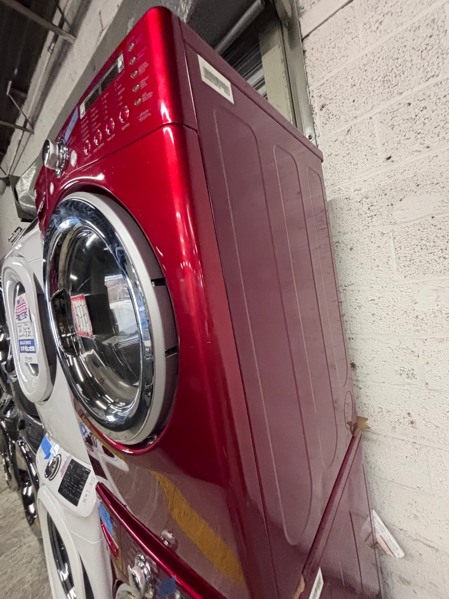 >LG washer & dryer steam set electric 220v front load stackable or side by side - sensor dry in red  #WDRR5D6B