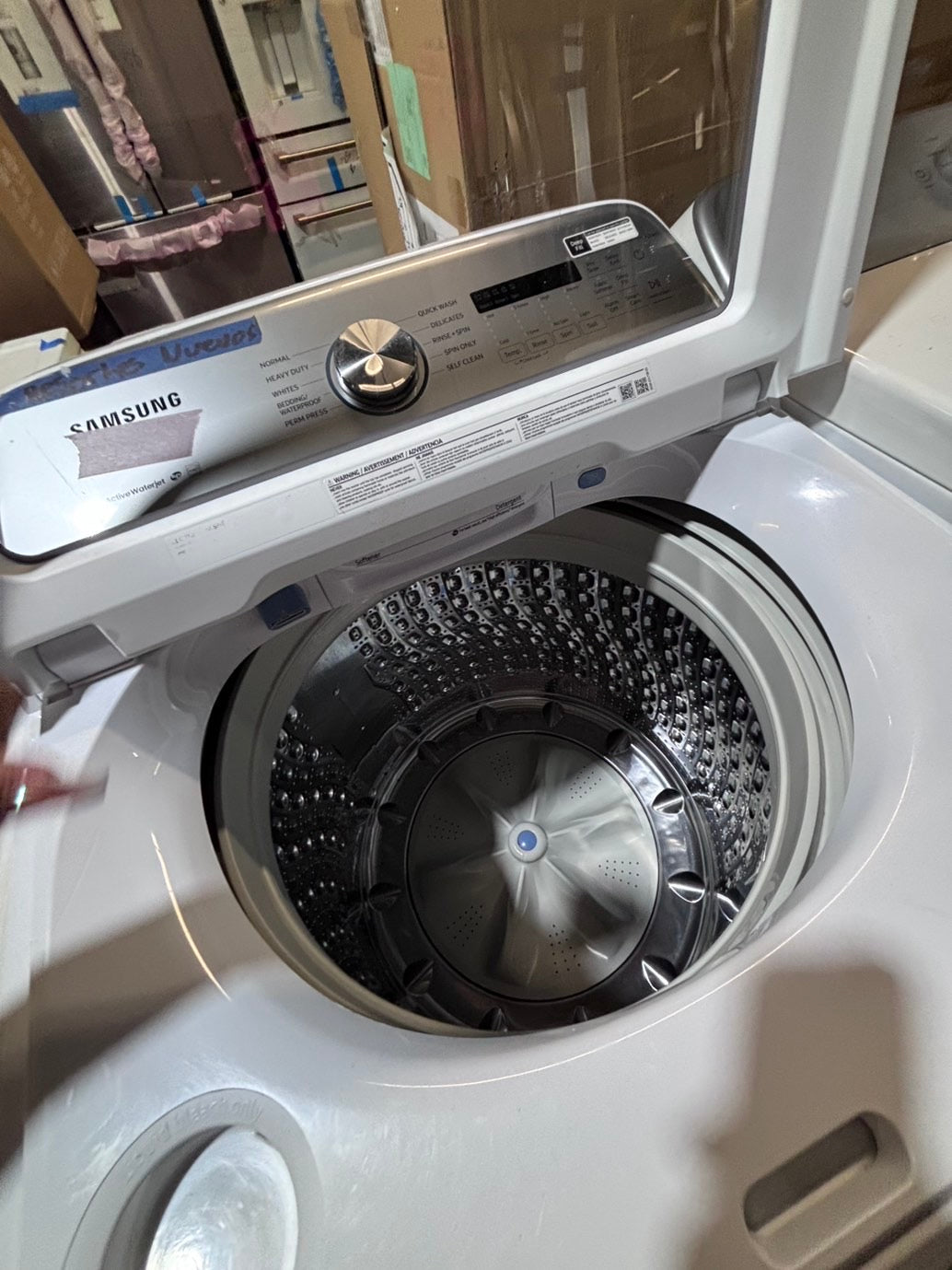 >*samsung extra  Large capacity white color Top load washer Drum stainless steel used,refurbished #SAK4YB