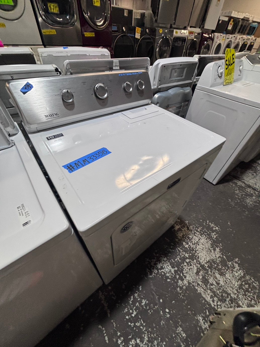 >*maytag  top load washer large capacity with removable agitator  & electric dryer 220v  set top load side by side #AAT3YB