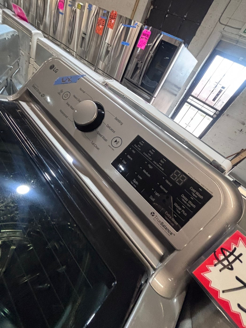 >> LG gray top top load washer large capacity & dryer set electric 220v side x side top load stainless steel drum gray color used-refurbished #WTL1TYB