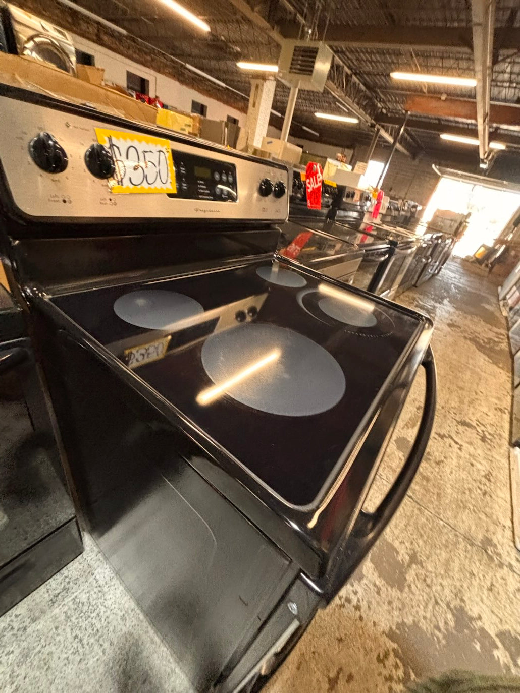 }} Frigidaire electric 220v glass top range bake Broil roast self clean oven stainless steel working 💯  with warranty ! 30" used-Refurbished #ESFT401B