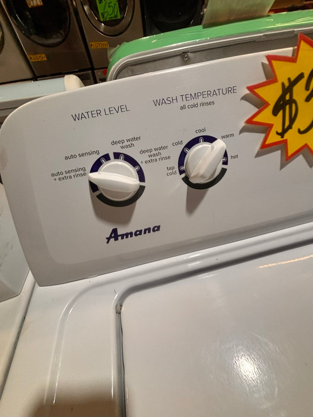 }}Amana Top load washing machine w agitator 27" in good condition,working 💯 with warranty ! used-Refurbished #TWT17TB
