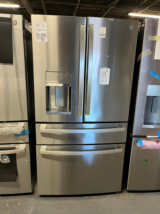 Open Box 📦 GE Four Door Refrigerator stainless steel w/ice water dispenser  - Item number #RF626FB 36” in