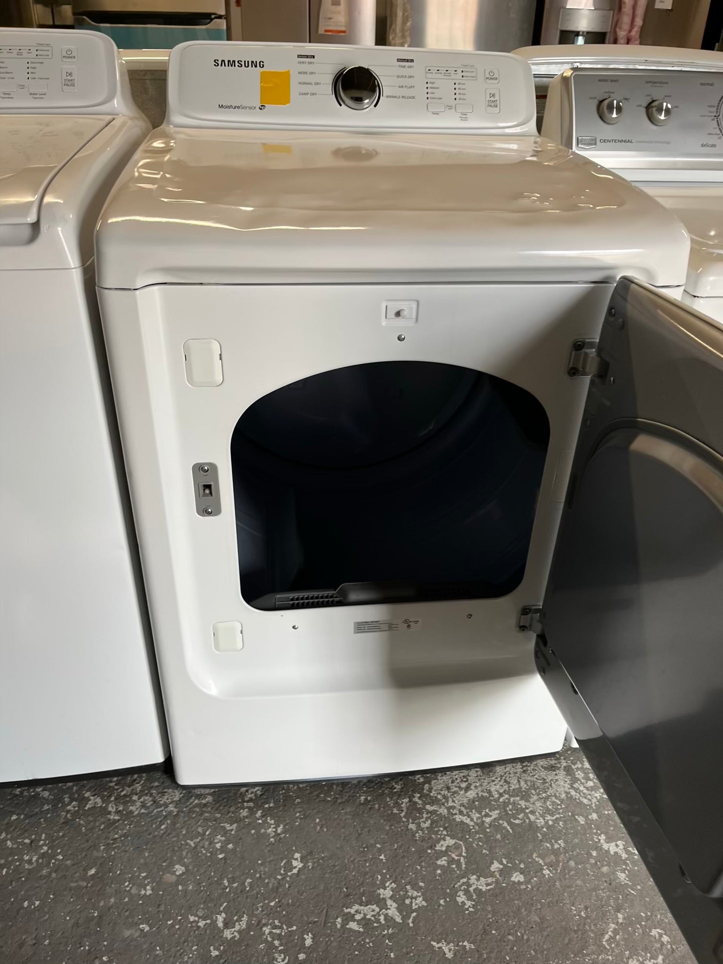 - Samsung Top load washer white with/agitator and stainless steel drum & electric 220v dryer -#W600VB