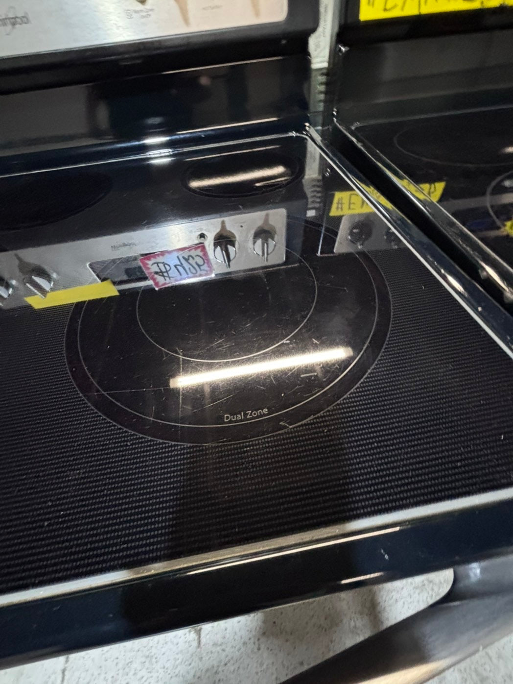 >*whirlpool electric 220v glass top range 5 burner  bake Broil roast convection oven  self clean stainless steel 30" Refurbished #EW55SPB