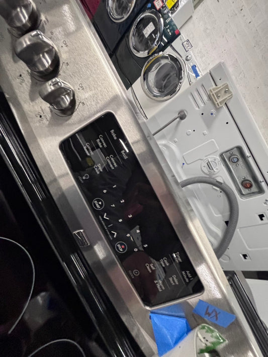 >kenmore glass top electric range 220v 5 burner convection oven quickly bake-warm zone bake broil self clean Refurbished fast boil 30" #ET665B