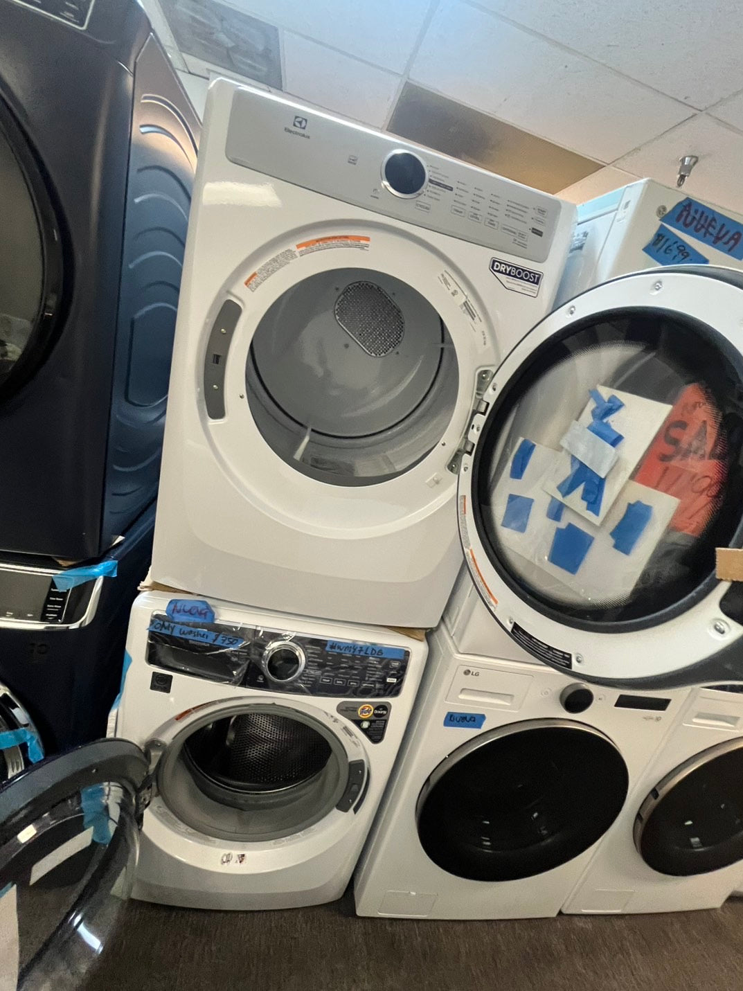 🎉🎉🥳=Electrolux New scratch&Dent open box front load washer& dryer set large capacity energy start , steam in white mix&match set    #WMSET94BL