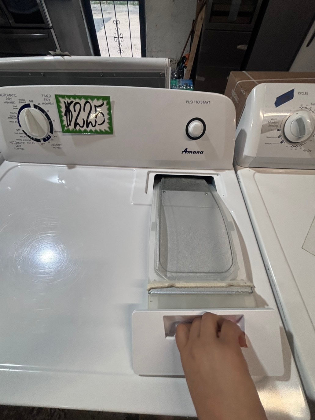 >Amana 29” large capacity electric dryer 220v side by side used-refurbished #AEYA74B