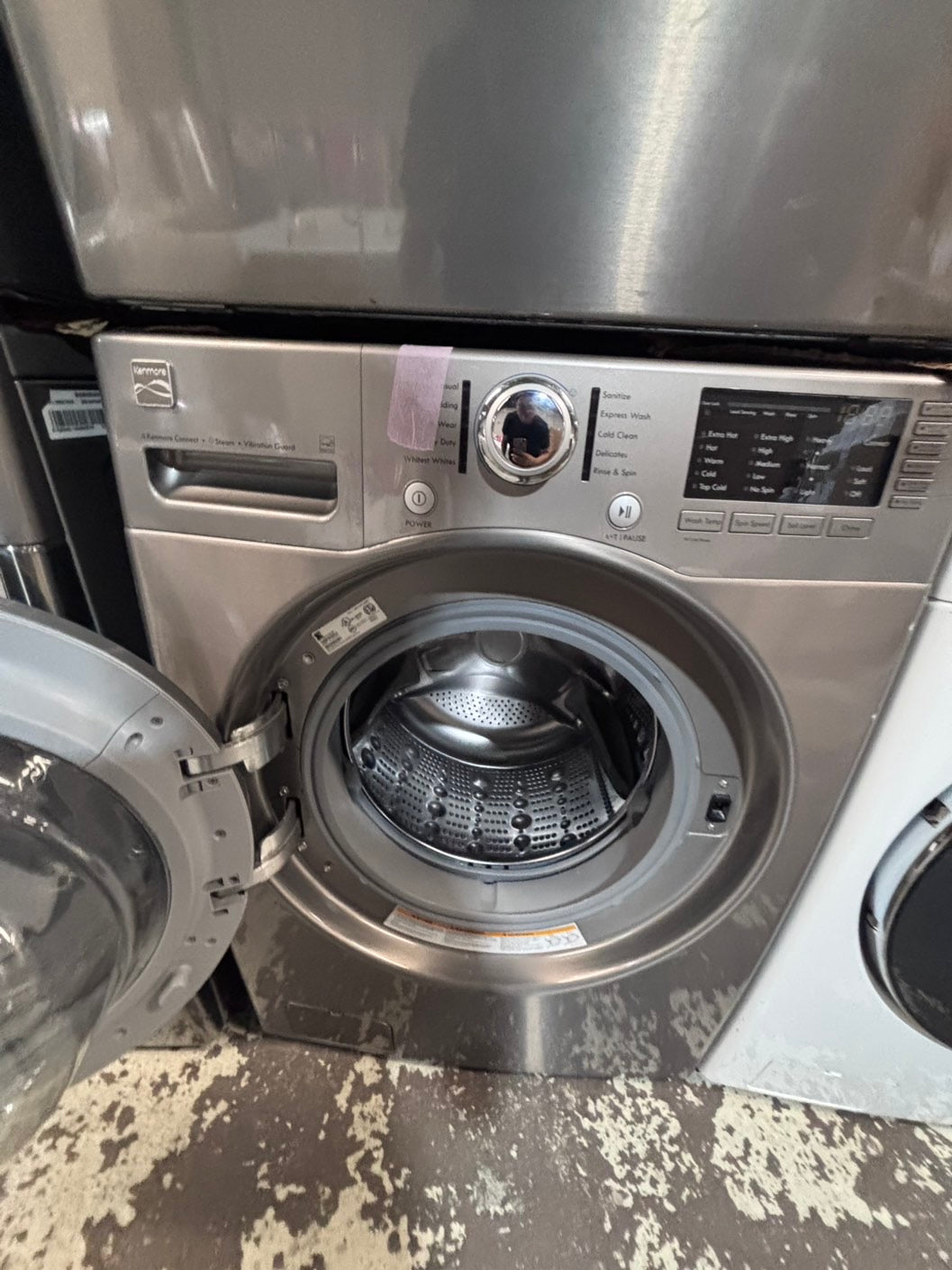 >*early July 4th special 🇺🇸kenmore washer & dryer set electric 220v front load stackable or side by side - sensor dry in gray color #GSS2BSET