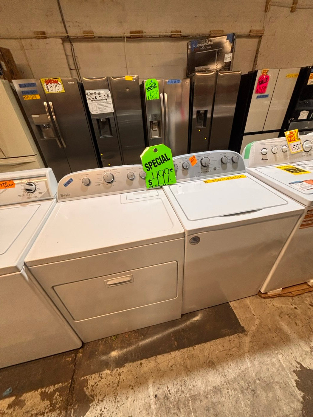 }}whirlpool top load washer with removable agitator large capacity & electric dryer 220v  set top load side by side used , refurbished working 💯  with warranty #TS741YB