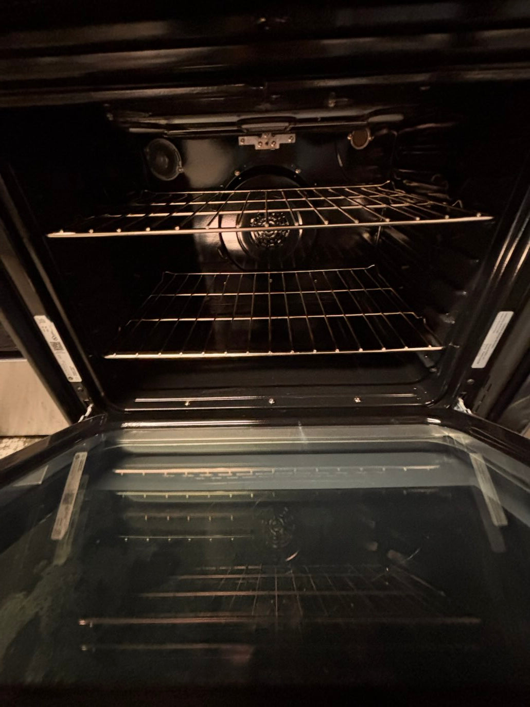 }} GE double oven Airfry convection oven electric 220v glass top range bake Broil roast self clean oven stainless steel working 💯  with warranty ! 30" used-Refurbished #GEST391B