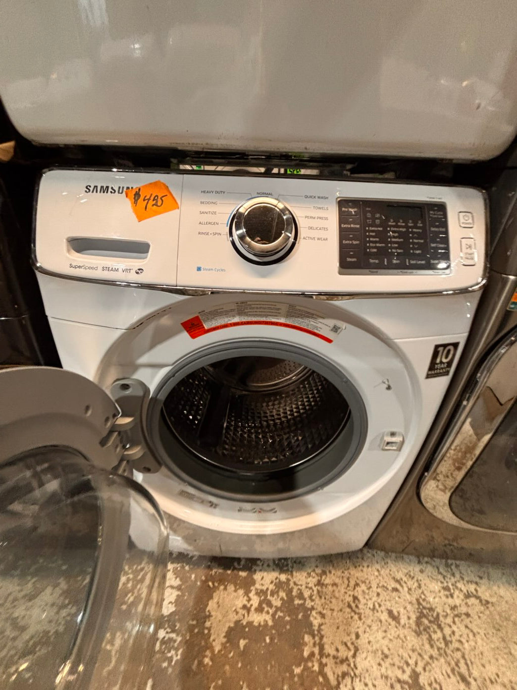 }} Samsung front load  washer large capacity& electric dryer steam set front load stackable or side by side white  27” in used-Refurbished working 💯 with warranty #SAX675ET