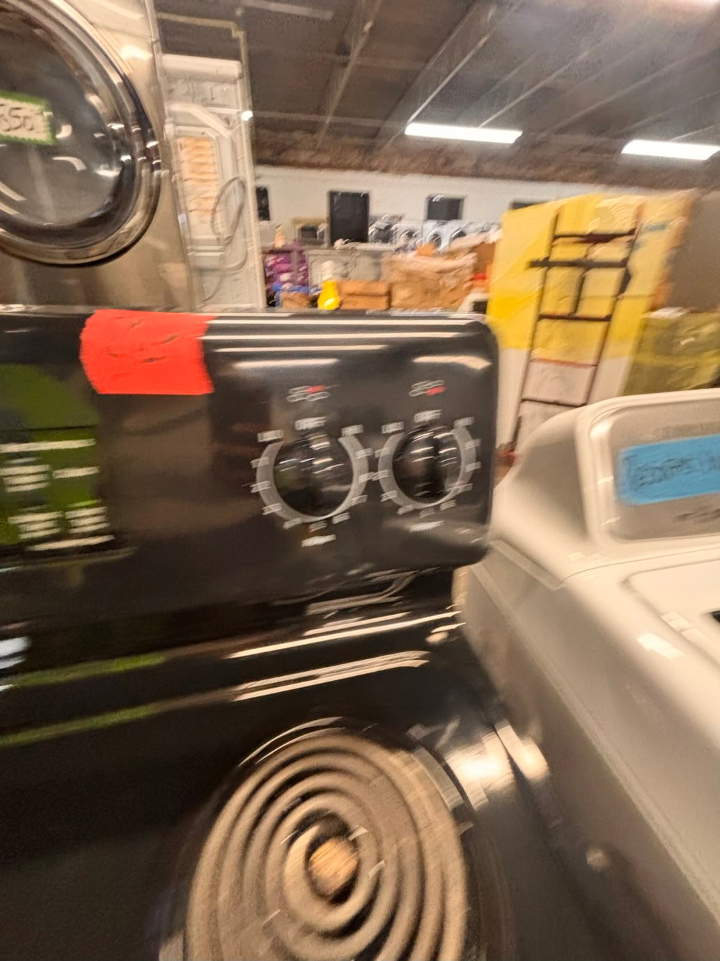 }} GE  black electric coil top range coil 220v bake /Broil 4 burner used-Refurbished  great condition 30" working 💯 with warranty  #GES9G4B