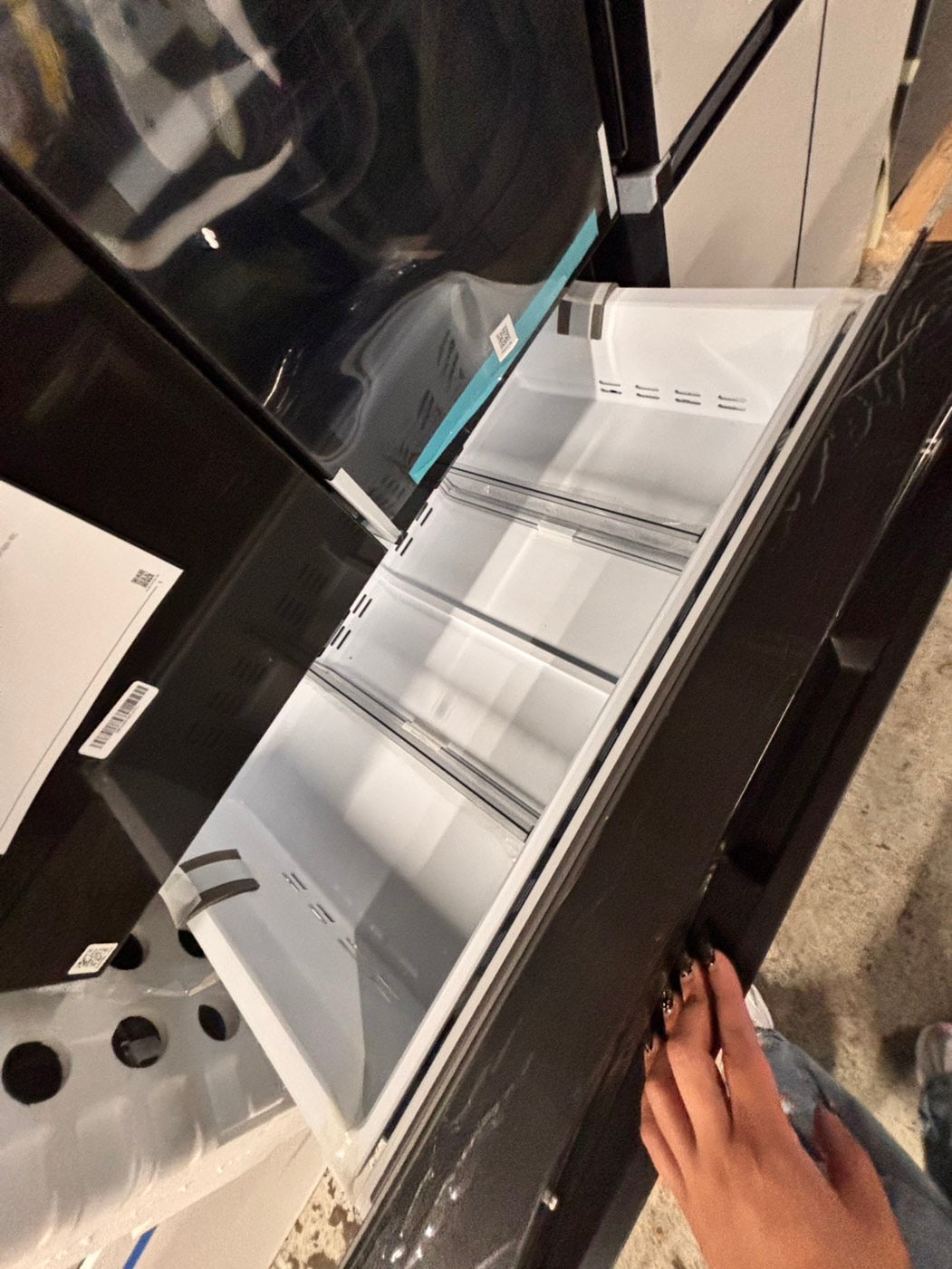 >special🎈New open box 📦 Samsung - Bespoke 23 cu. ft. Counter Depth 4-Door French Door Refrigerator with AI Family Hub+ - Charcoal Glass  & Black/Charcoal #RRSAG41B