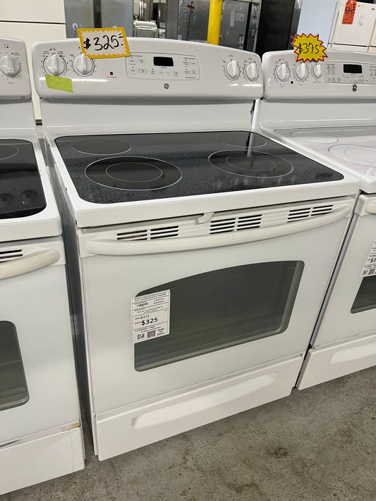 GE electric range 220v bake broil hi/lo self clean in white Refurbished 30" #ER398RB