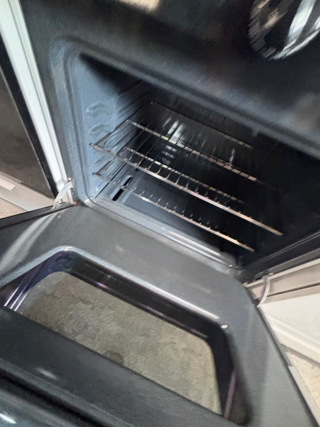 }sale🔥GE Gas range 4 burner bake broil Hi/Lo self clean in black & white working 💯 with warranty ,used-Refurbished 30” #GG69H7B