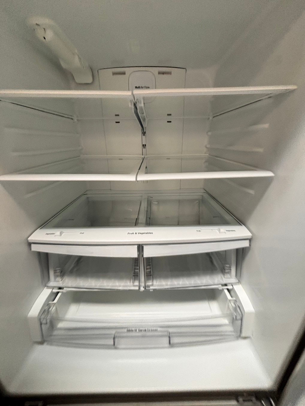 > LG 30” wide French Door Refrigerator in Stainless Steel with ice maker inside used-refurbished # RF33D2BB