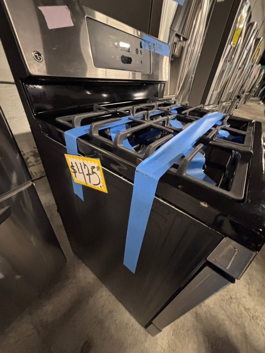 >special 3pc. Combo =LG French door Refrigerator counter depth  w/ ice water dispenser 36",gas stove 5 burners & new the range microwave all same brand  #ARF31B3PC