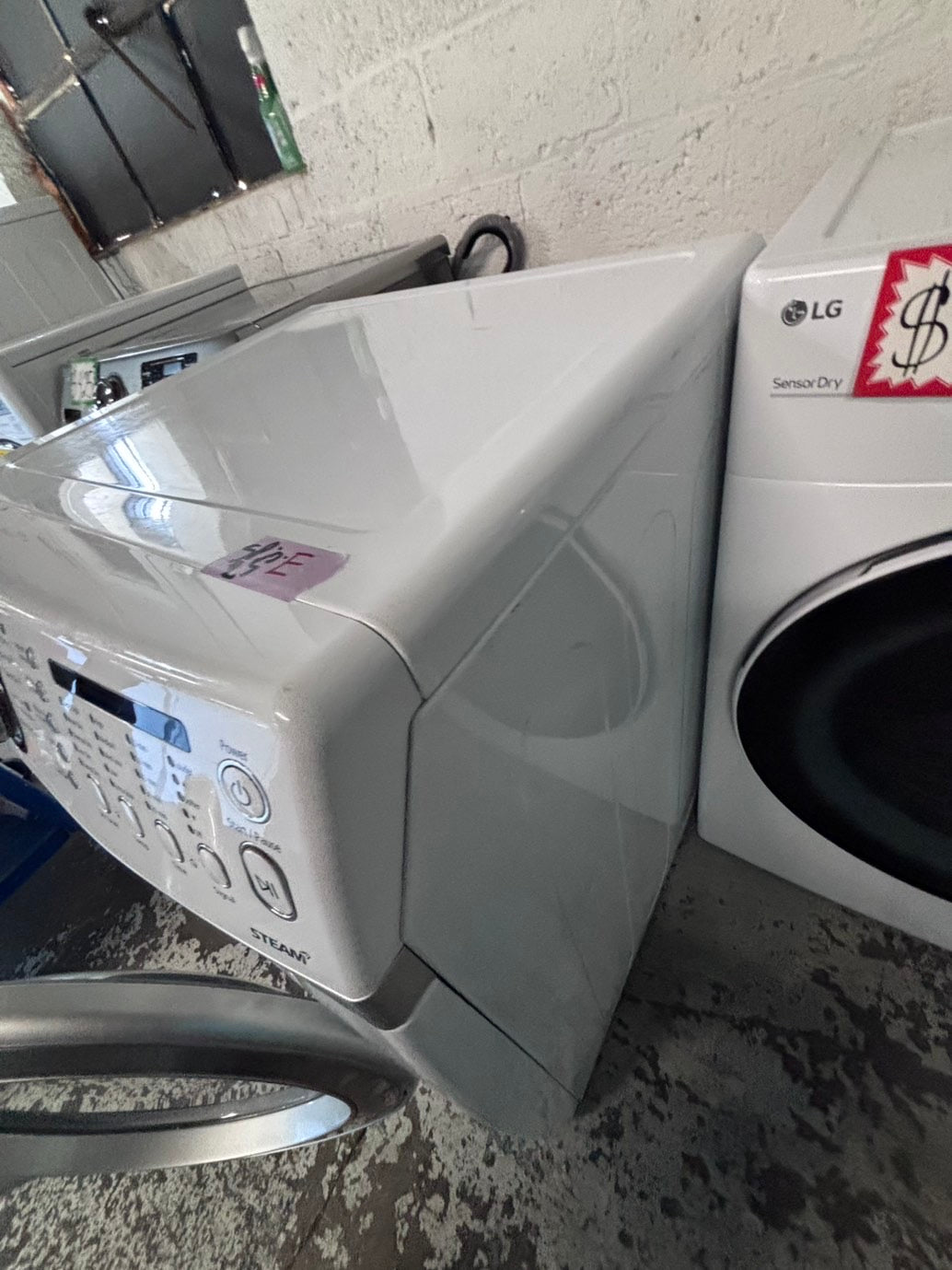 >*July 4th sale 🔥🇺🇸 samsung steam sensor Dry front load stackable electric 220v dryer in white  color used-refurbished 27" #DEDU1NB