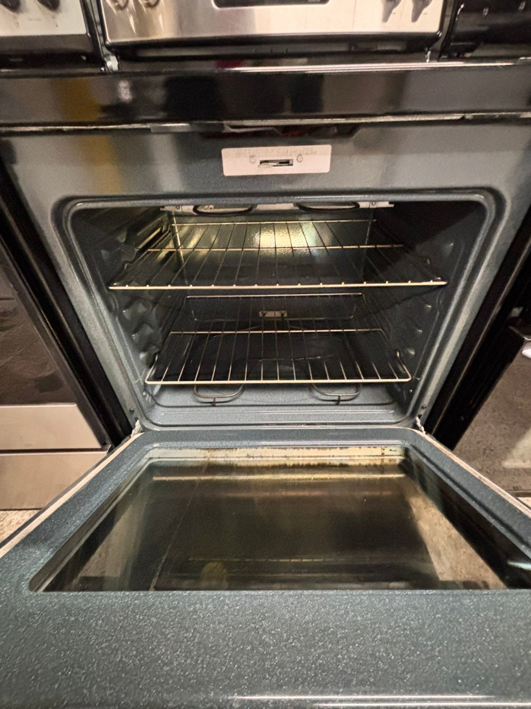 >🎈SALE🔥GE Glass Top electric stove  bake /broil,Self clean 30” 4 burner ,stainless steel color,     used-Refurbished   #EEFZA9B