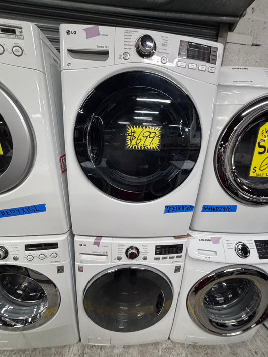 >LG washer 4.5 cu ft & steam dryer 7.5 cu ft set electric 220v front load stackable or side by side - sensor dry He in white   #WM51B