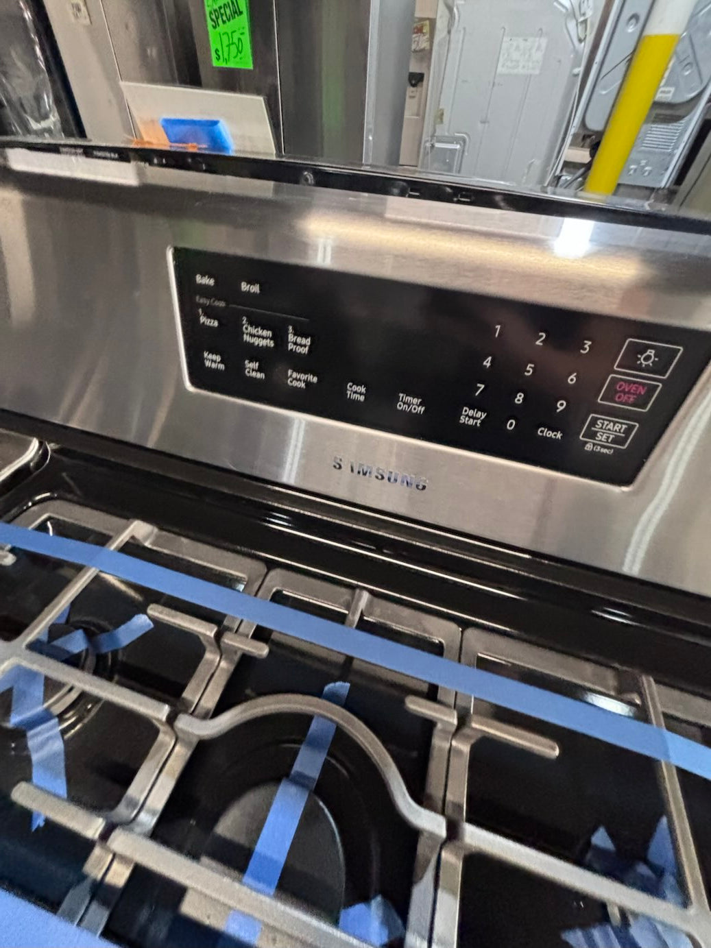 }sale🎈🎈samsung Gas range 5 burner convection oven bake ,broil Hi/Lo self clean in stainless steel used-Refurbished 30” #SS190FB