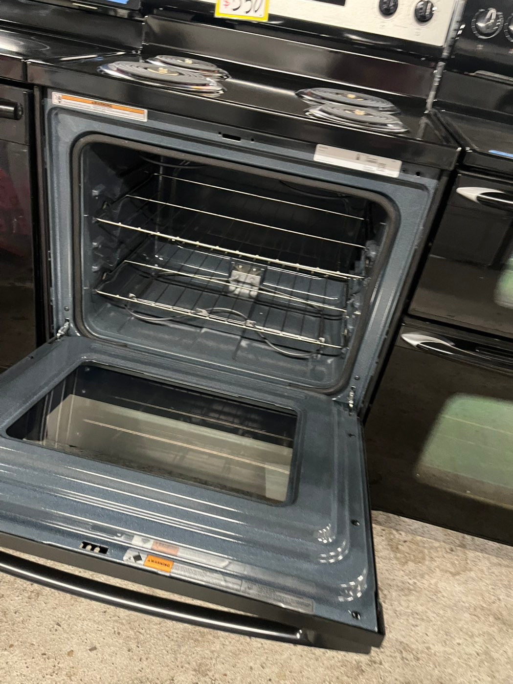 open box New scratch&Dent Amana electric coil top  range 4 bake broil & warm burner stainless steel #ERGC26VB