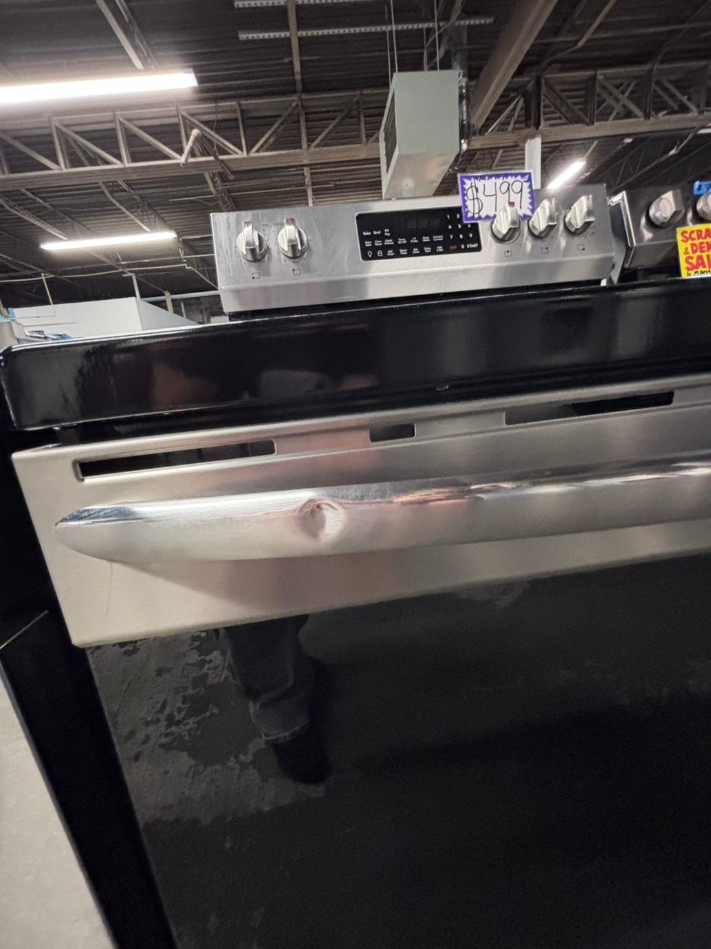 >*frigidaire Air-fry Glass Top electric stove stainless steel convection oven bake broil 5 burner Self clean 30” used-Refurbished #FEA5Q1B
