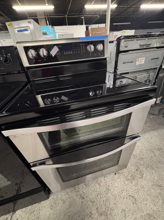 >special💥whirlpool stainless steel double oven convection -electric stove bake Broil self clean 30" #ER4F77B