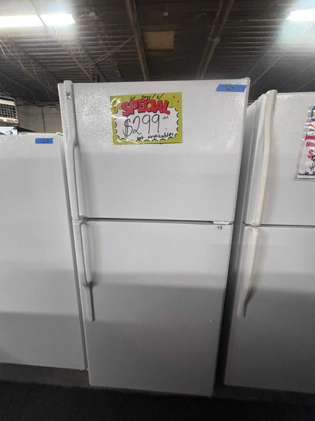 >GE 30” Top freezer fridge white  used-refurbished #RFN65B